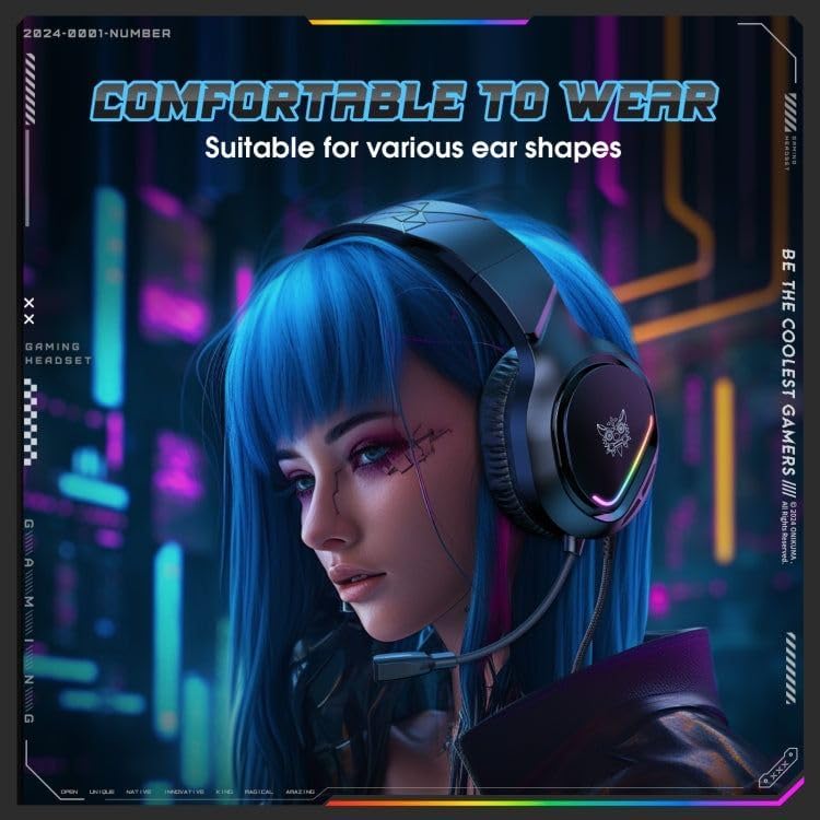 ONIKUMA X31 RGB Gaming Headphone Wired Headset – Yüksek Ses Kalitesi, Gürültü Engelleme Mikrofonu, Konforlu Tasarım
